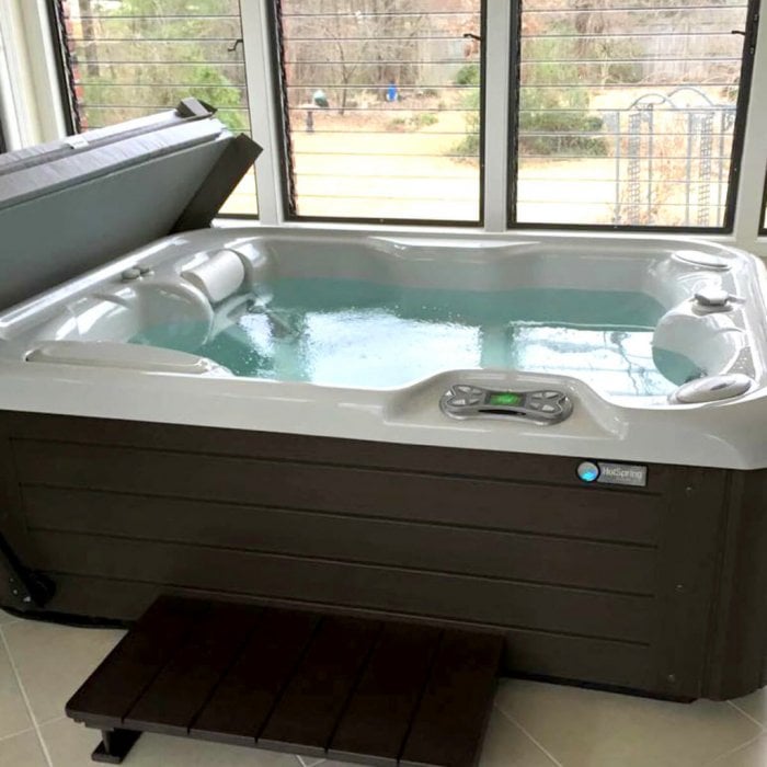 Hot Spring Spa portable hot tub installed inside